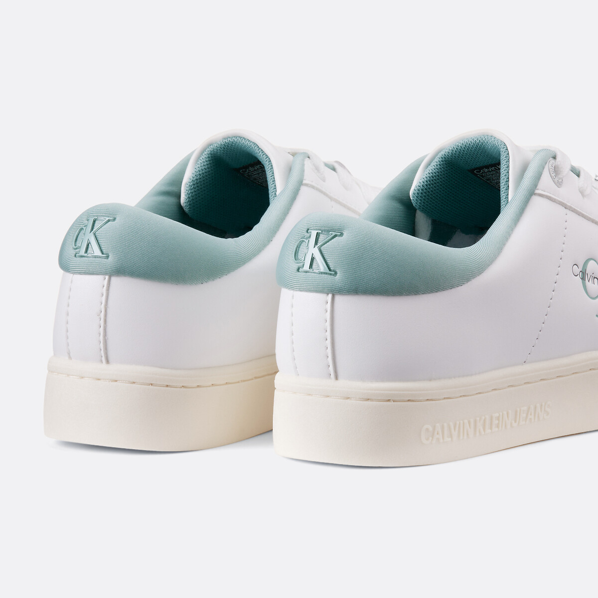 Ledersneakers CK Jeans mit Keilsohle weiss/blau, CALVIN KLEIN JEANS