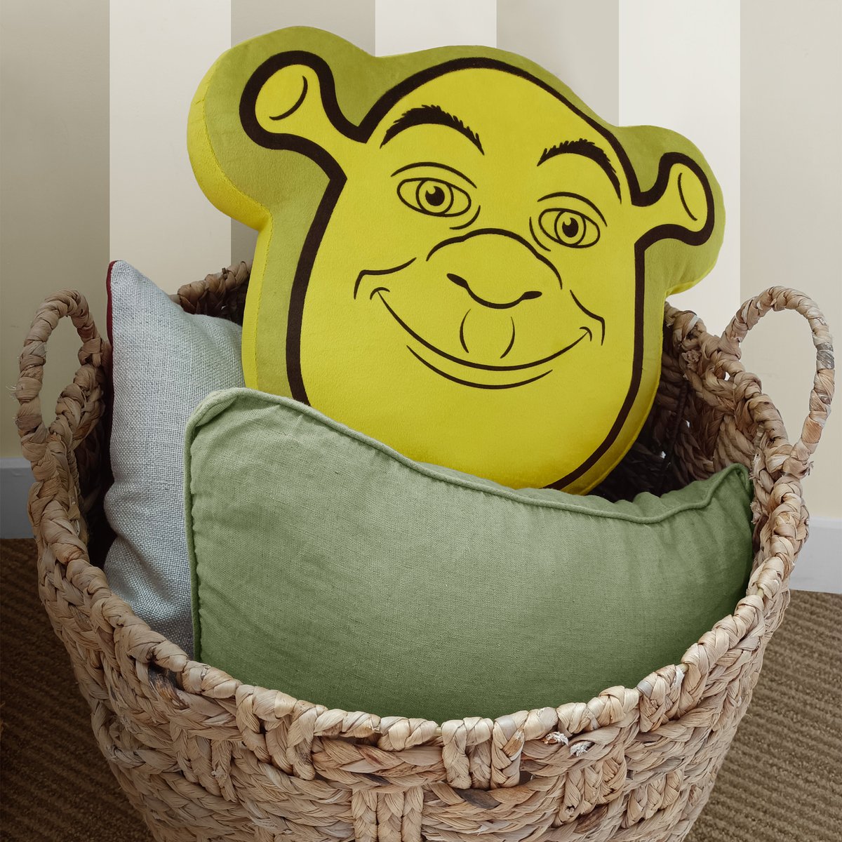 Coussin forme imprimé 100% Polyester, SHREK GREEN vert, OMYDREAM