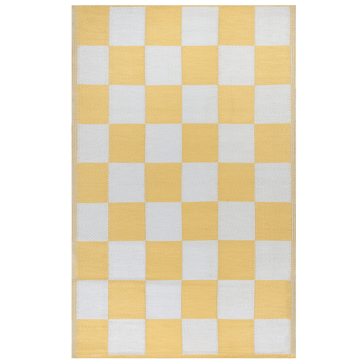 Checkerboard Recycled Indoor/Outdoor Rug yellow, FURN.