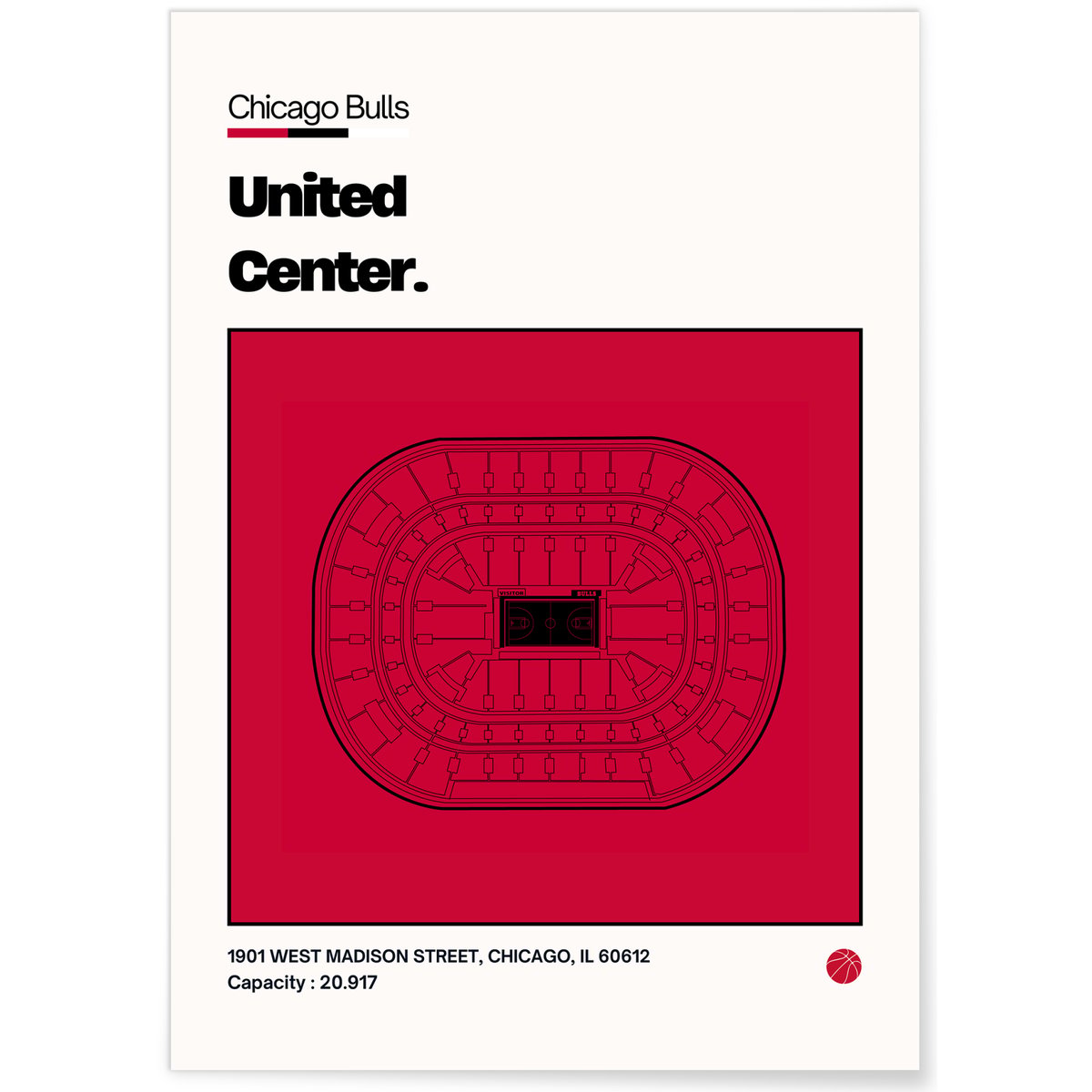 Affiche United Center - Chicago Bulls blanc, L'AFFICHERIE