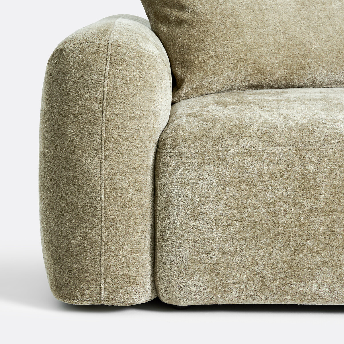 Demi-canapé accoudoir gauche pour modulable, en chenille épaisse, AMAD vert sauge, LA REDOUTE INTERIEURS