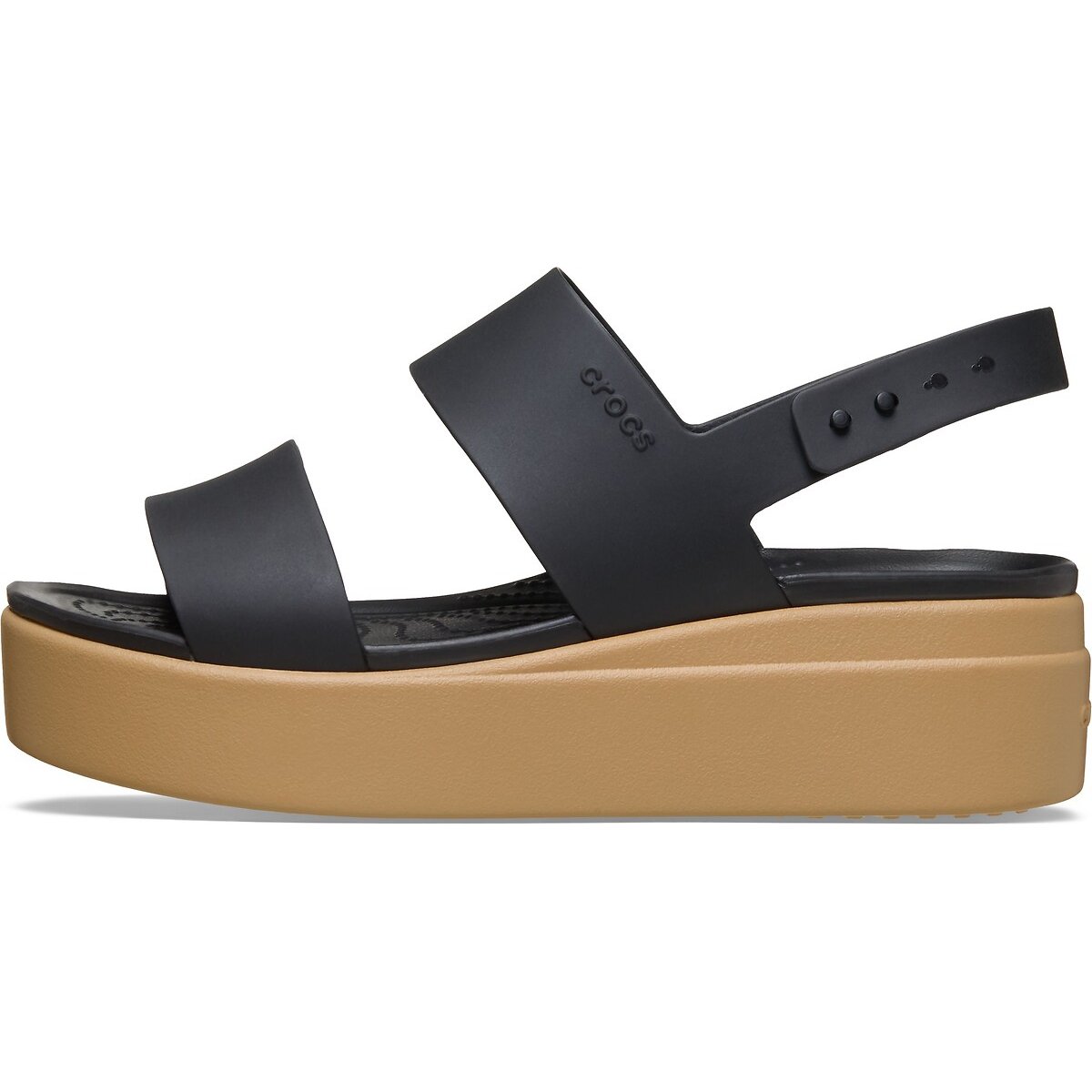 Sandálias compensadas, Brooklyn preto/camel, CROCS