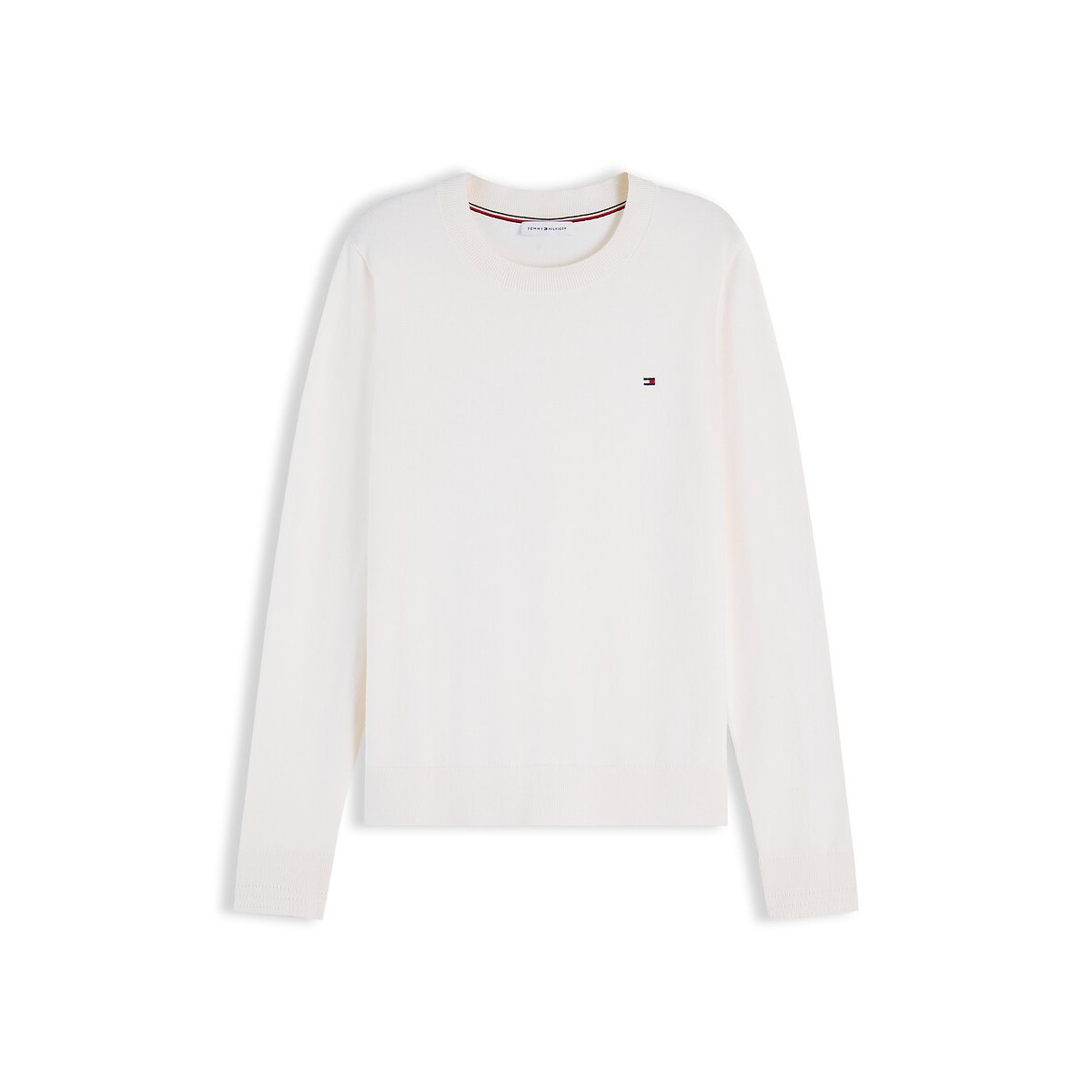Pull col rond manches longues ivoire, TOMMY HILFIGER