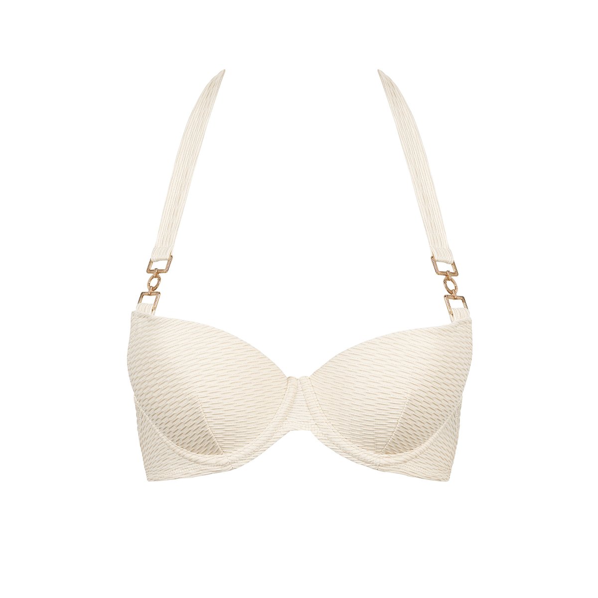 Haut de maillot de bain Push-up coques Shimmering Waters golden white, AUBADE