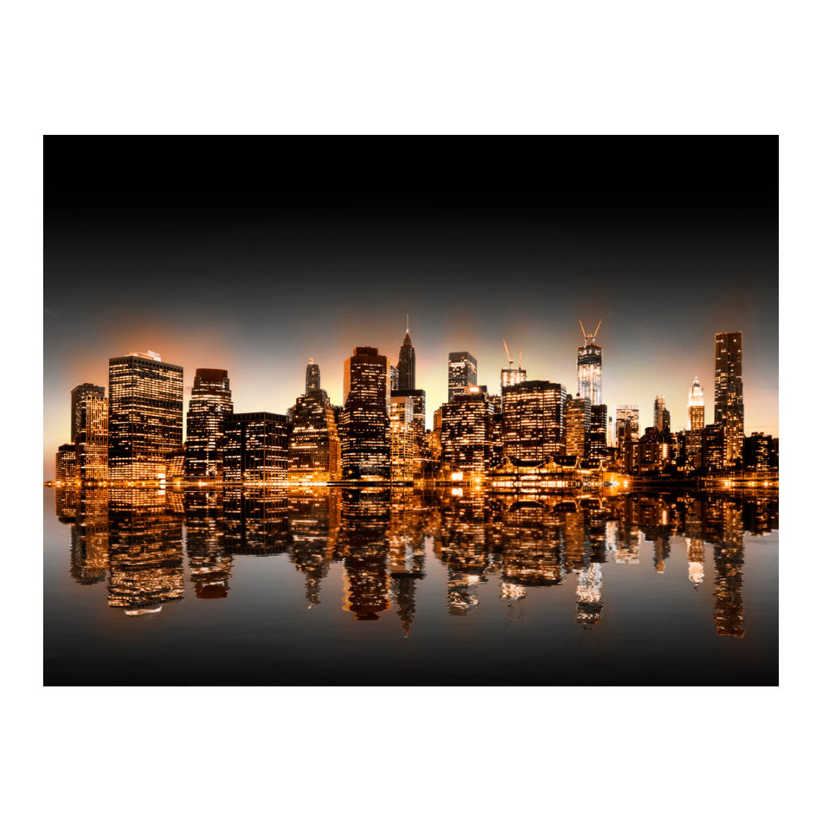 Papier peint intissé panoramique Ville et Architecture New York et or noir, EDEN