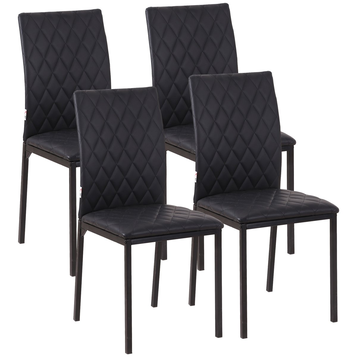 Chaise de salle à manger Polychlorure de noir, HOMCOM
