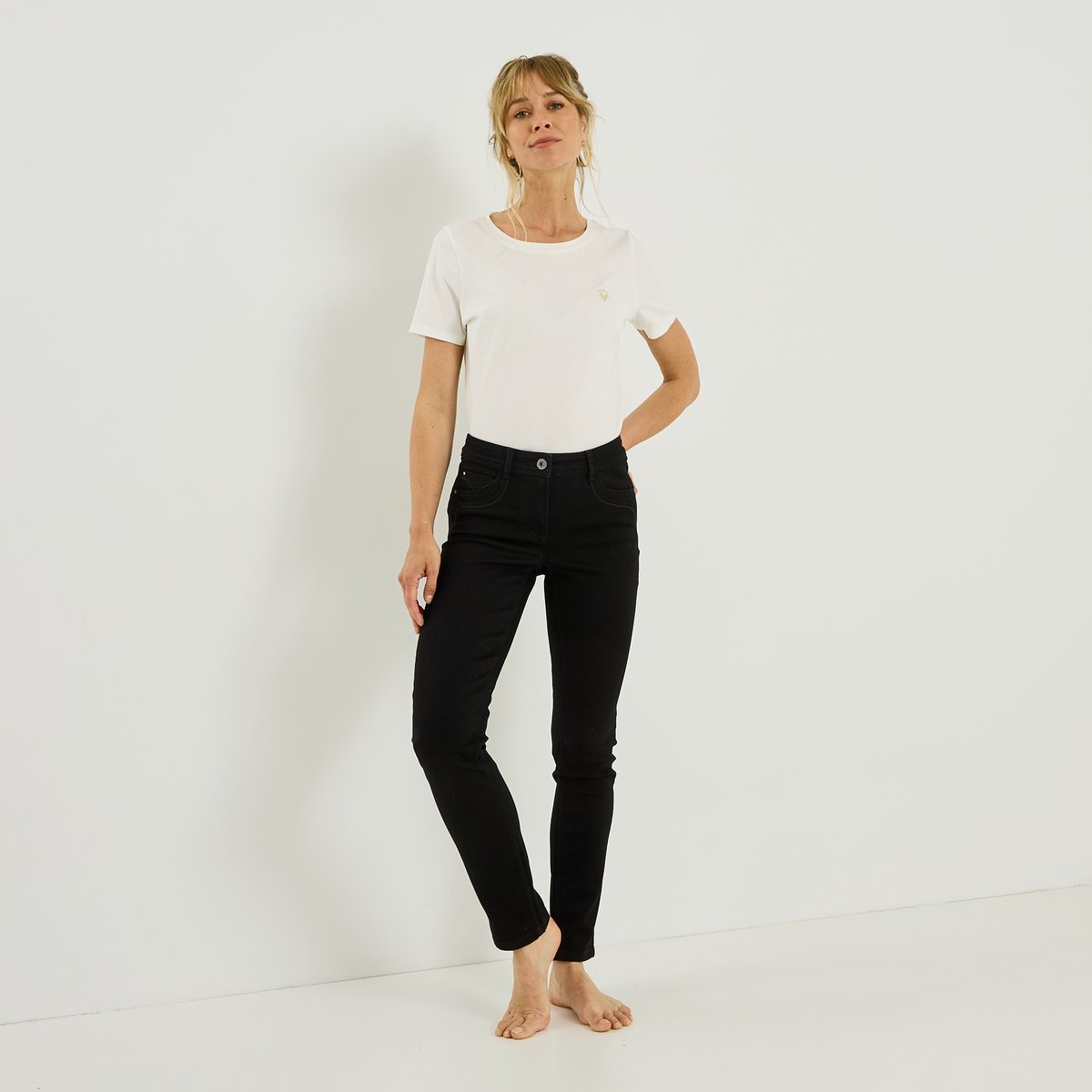 Jean slim raccourci TOKYO R01 noir, GRAIN DE MALICE