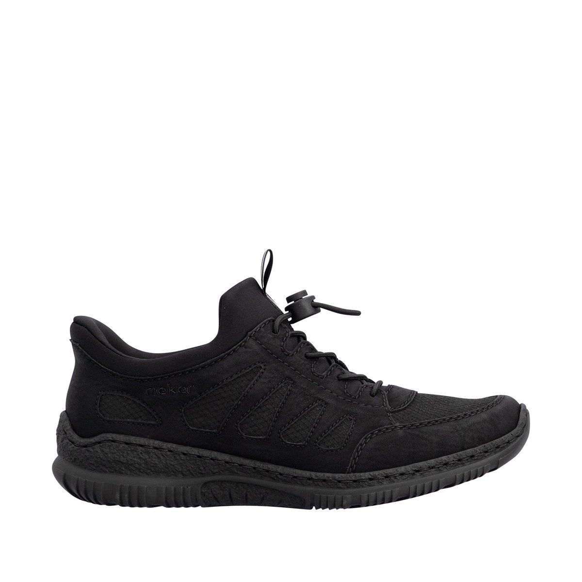 Sneakers noires à talon plat pourvues d'une fermeture élastiquée noir, RIEKER