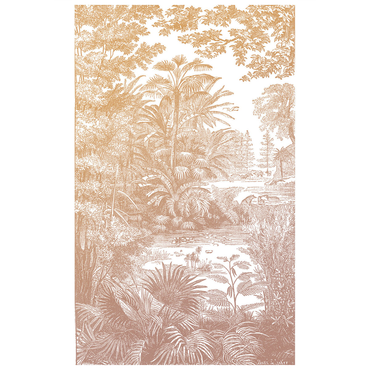 Papier peint panoramique ARAUCARIA ocre rose, LE PAPIERS DE NINON