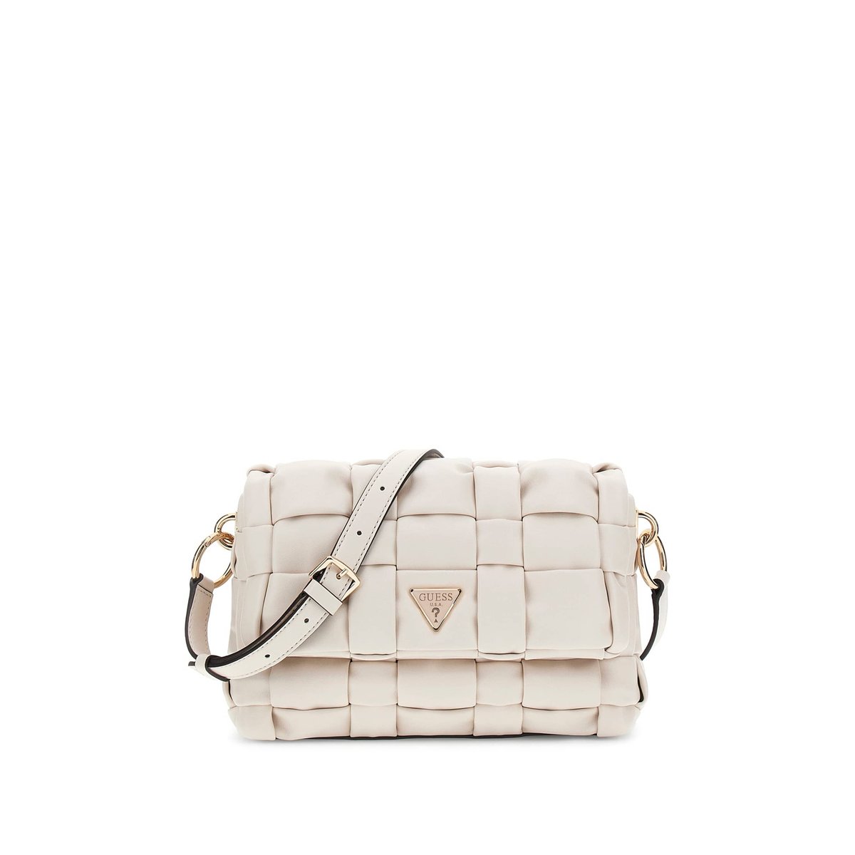 Sac À Bandoulière Marion Tressé crème, GUESS