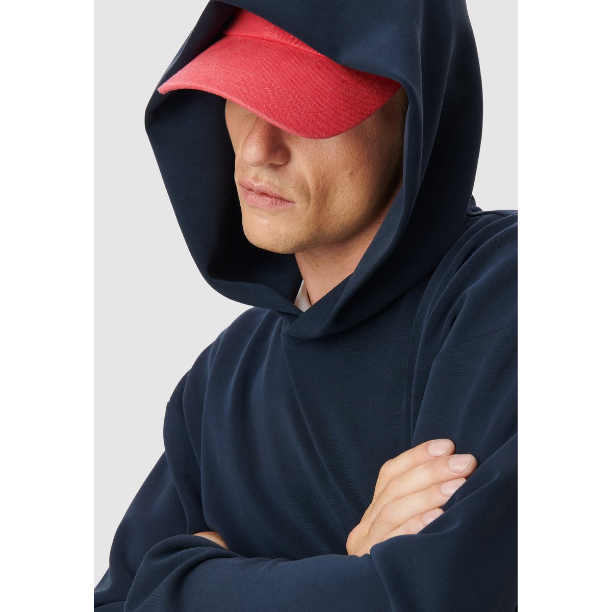 Sweat à capuche molleton bleu marine, IKKS
