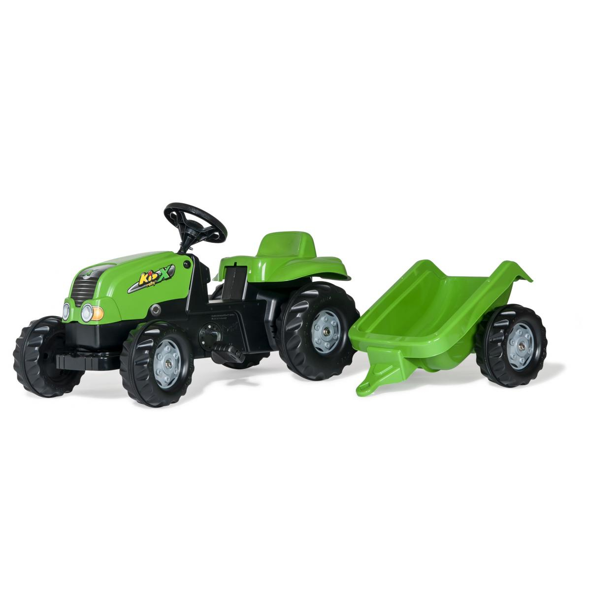 Tracteur a Pedales + Remorque rollyKid-X Vert vert, ROLLY TOYS