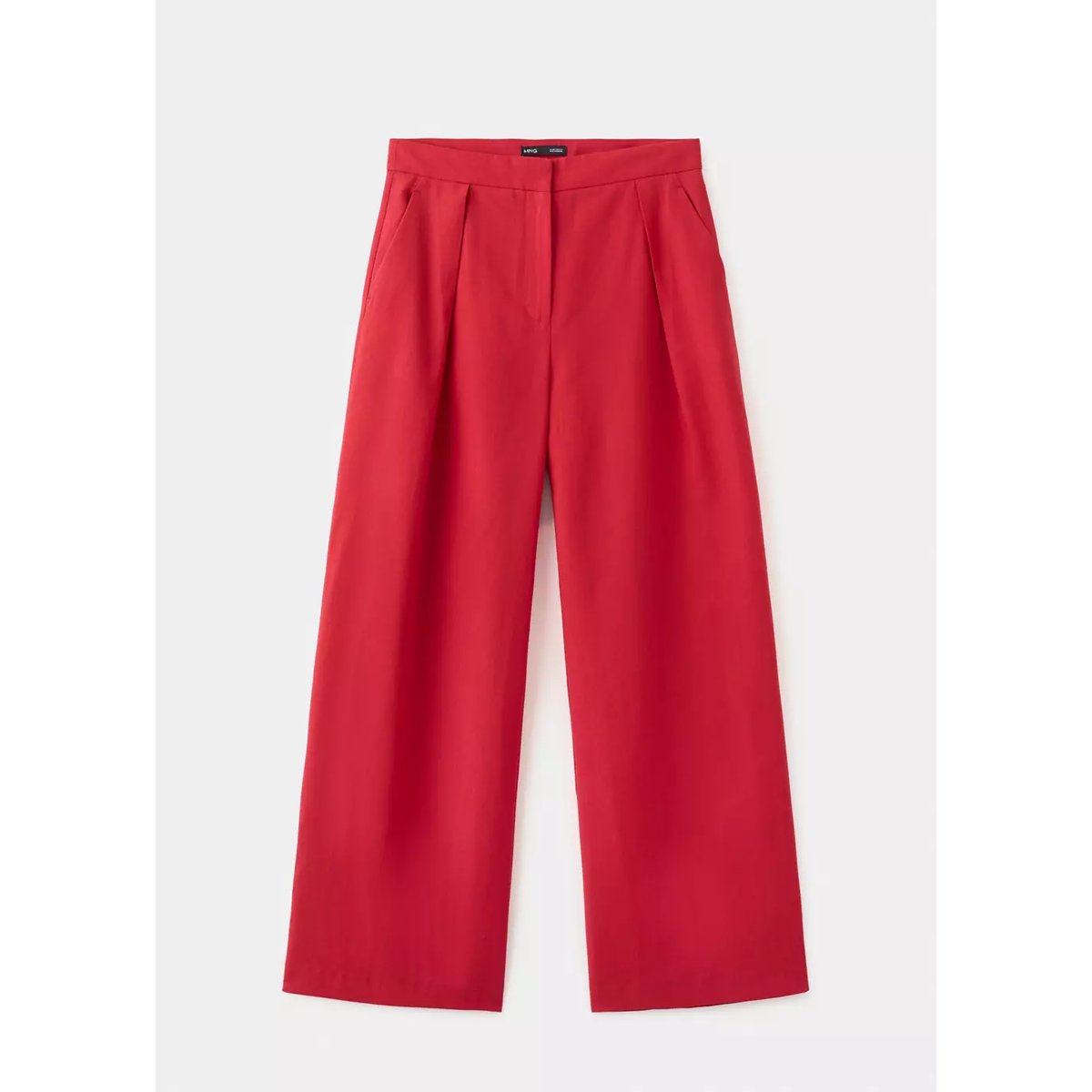 Pantalon droit Lyocell rouge, MANGO