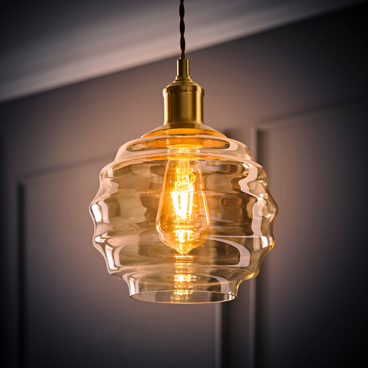 Paige Bubble Glass Easy Fit Pendant Shade in Champagne champagne, SO'HOME