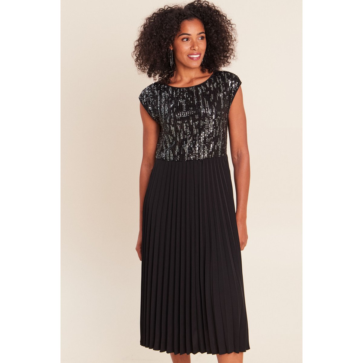 Robe midi évasée gris foncé, BREAL