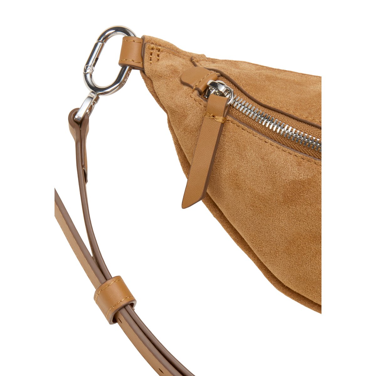 Sac banane en cuir de vachette velours doux marron, MARC O'POLO