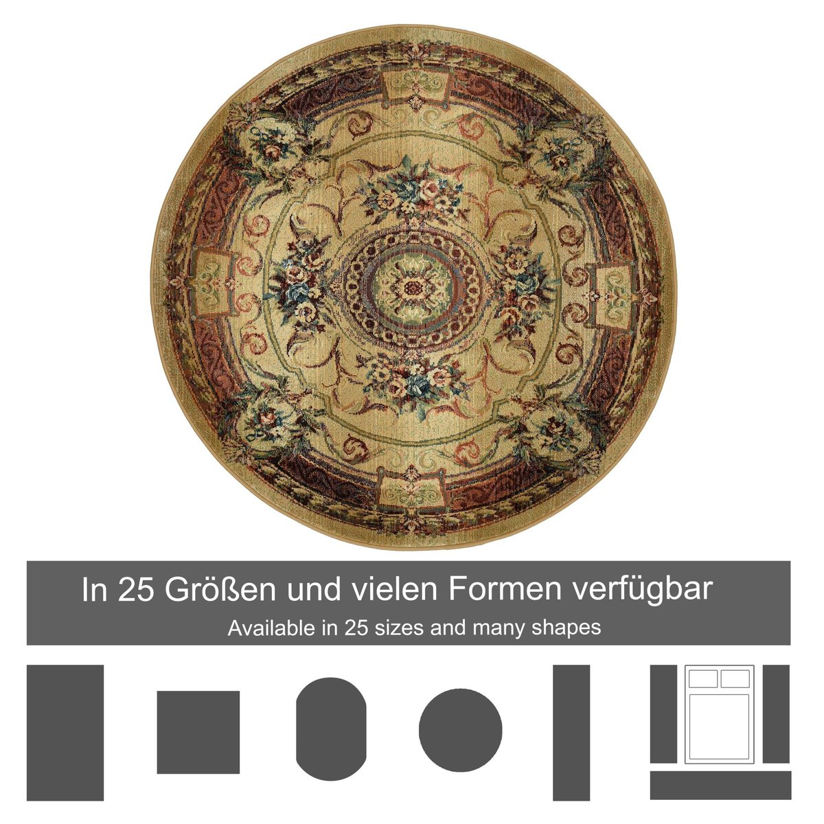 Tapis salon tissé - GABIRO beige, THEKO