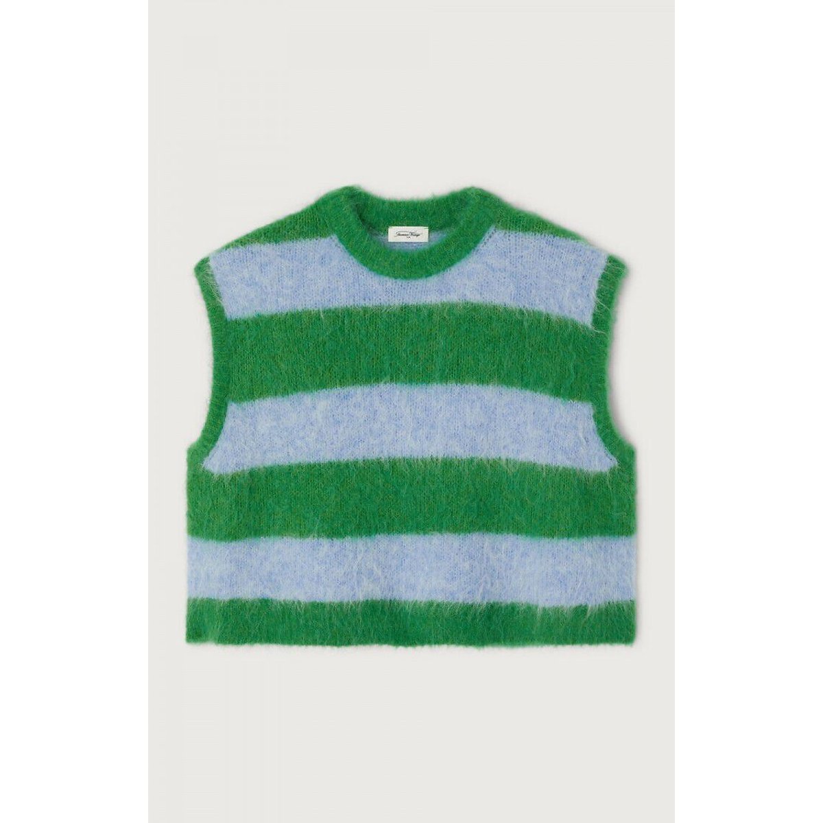 Pull rayé sans manches, col rond, NIBY bleu/vert, AMERICAN VINTAGE