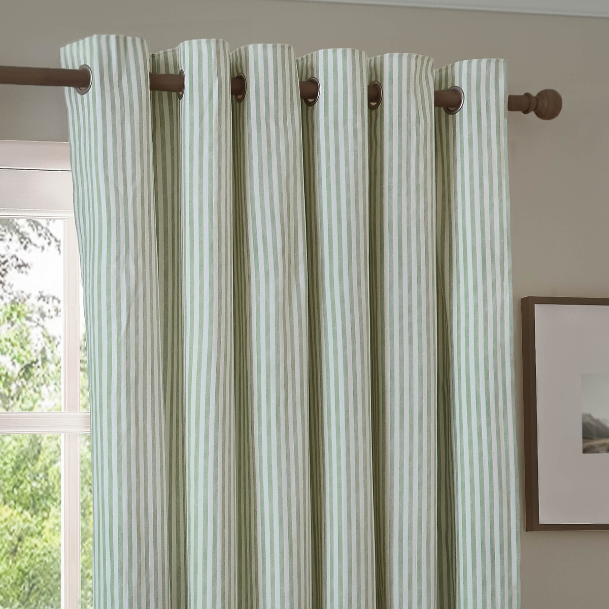 Hebden 100% Cotton Blackout Eyelet Curtain Pair eucalyptus, YARD