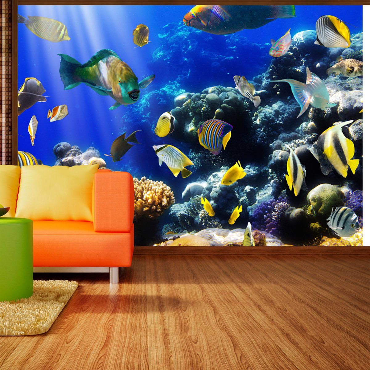 Papier peint intissé panoramique Animaux Underwater adventure multicouleur, EDEN
