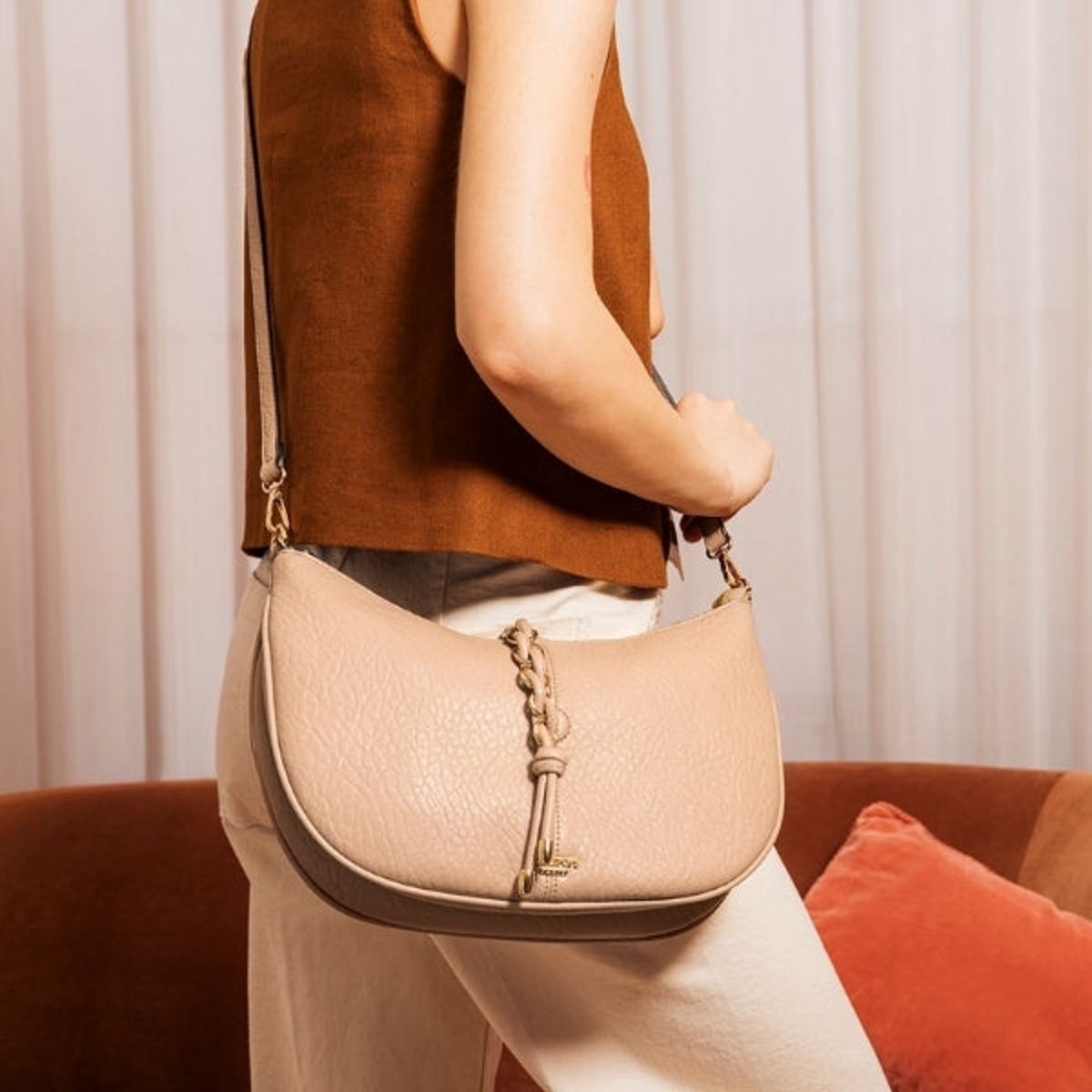 Sac hobo Traicy beige,doré, LOLLIPOPS