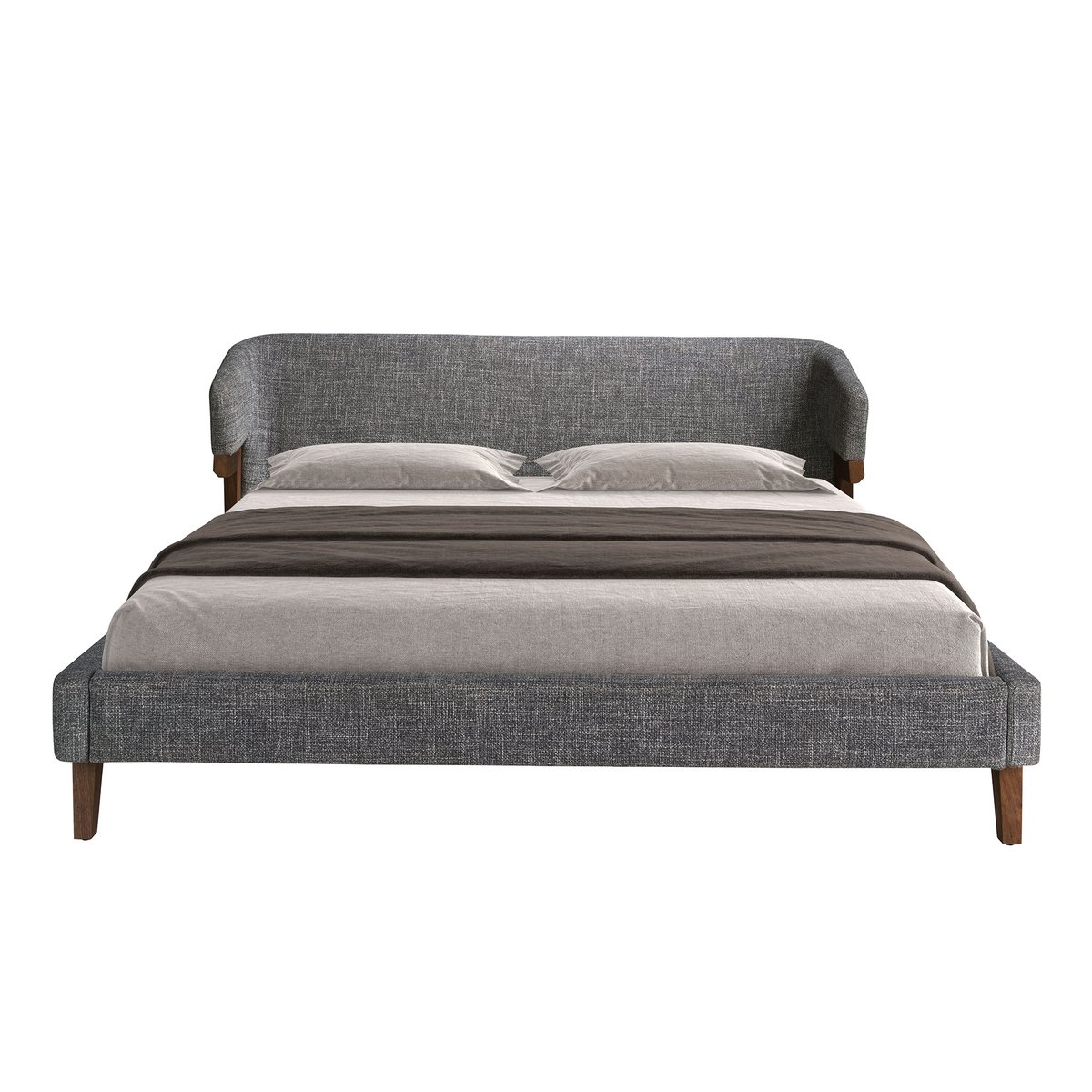 Lit en tissu gris | noyer, ANGEL CERDA