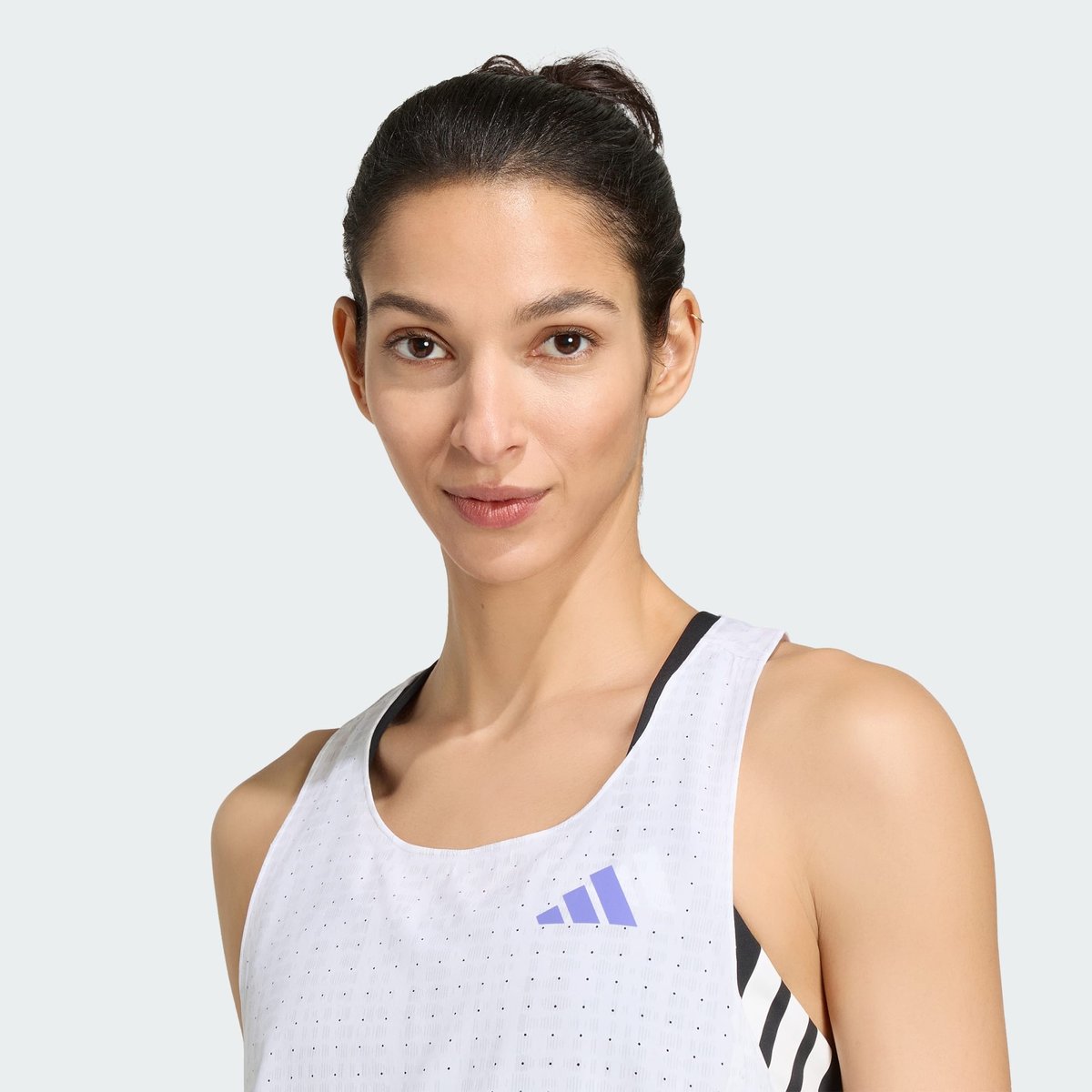 Débardeur De Running Adizero white / solar purple, adidas Performance