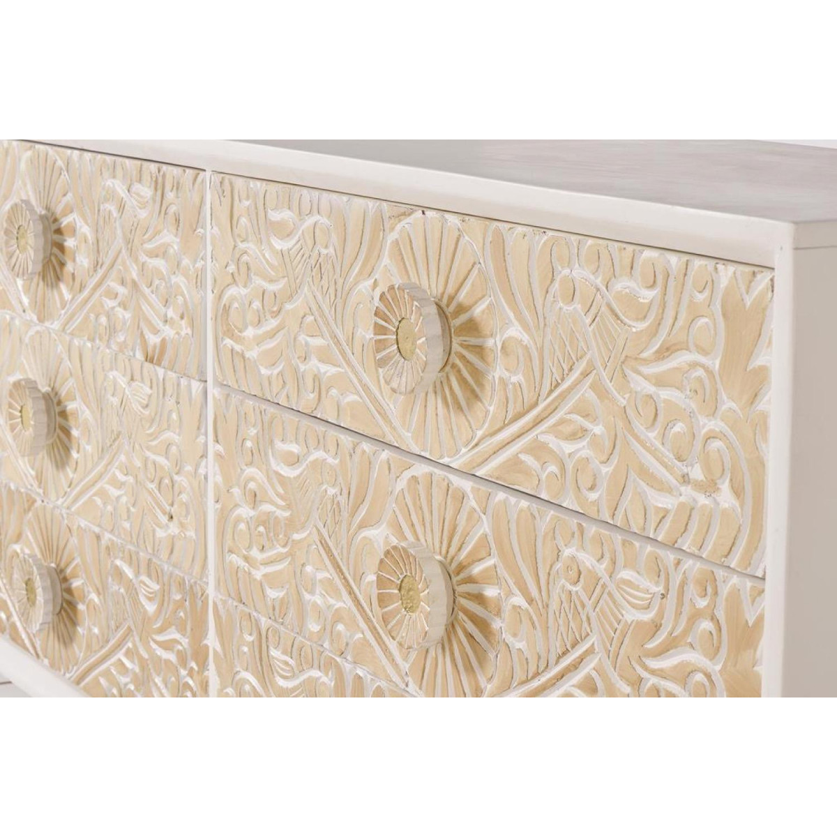 Bahut 6 tiroirs - CATALINA blanc, DECORATION D’AUTREFOIS
