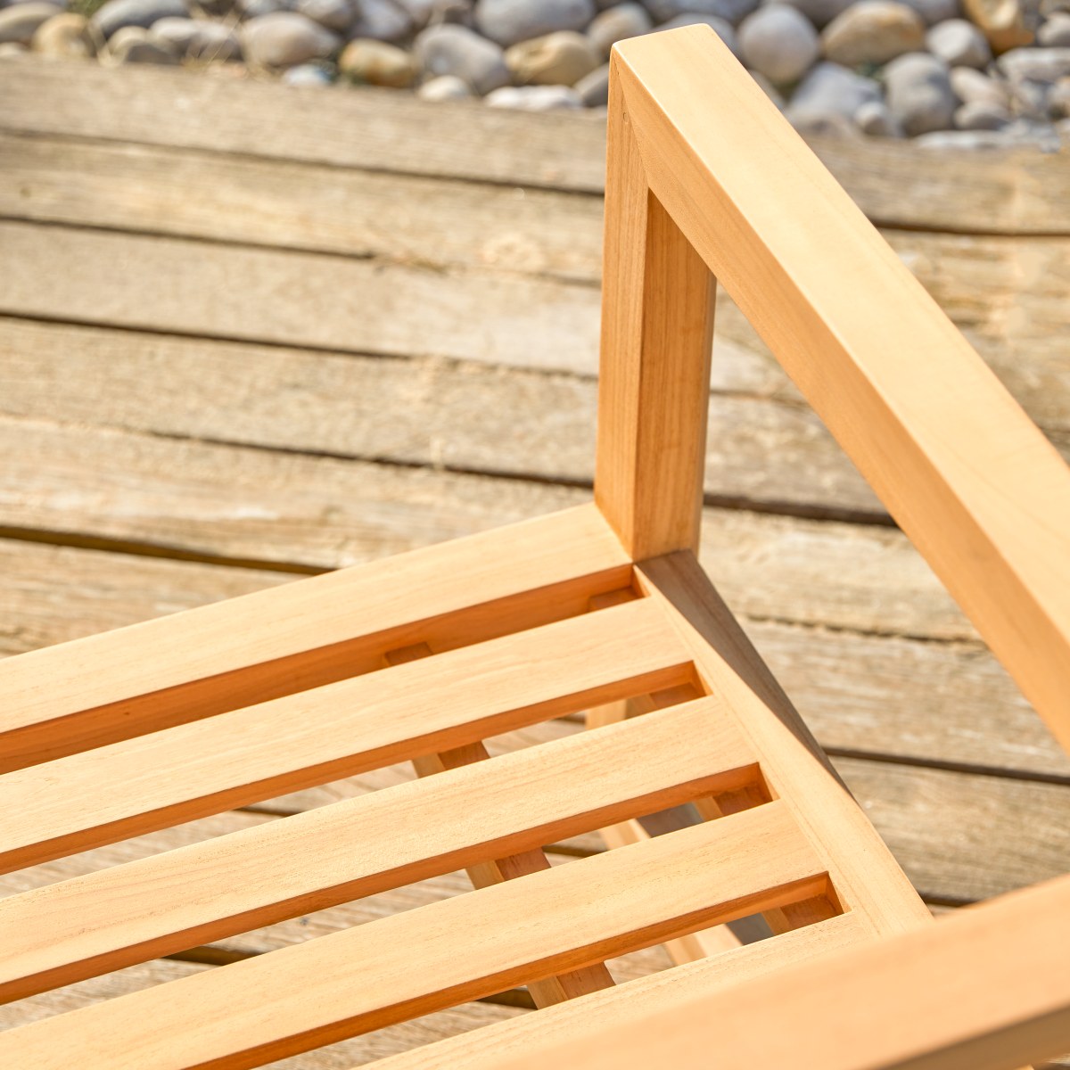 Fauteuil de jardin en Teck massif, NOAH blanc, TIKAMOON