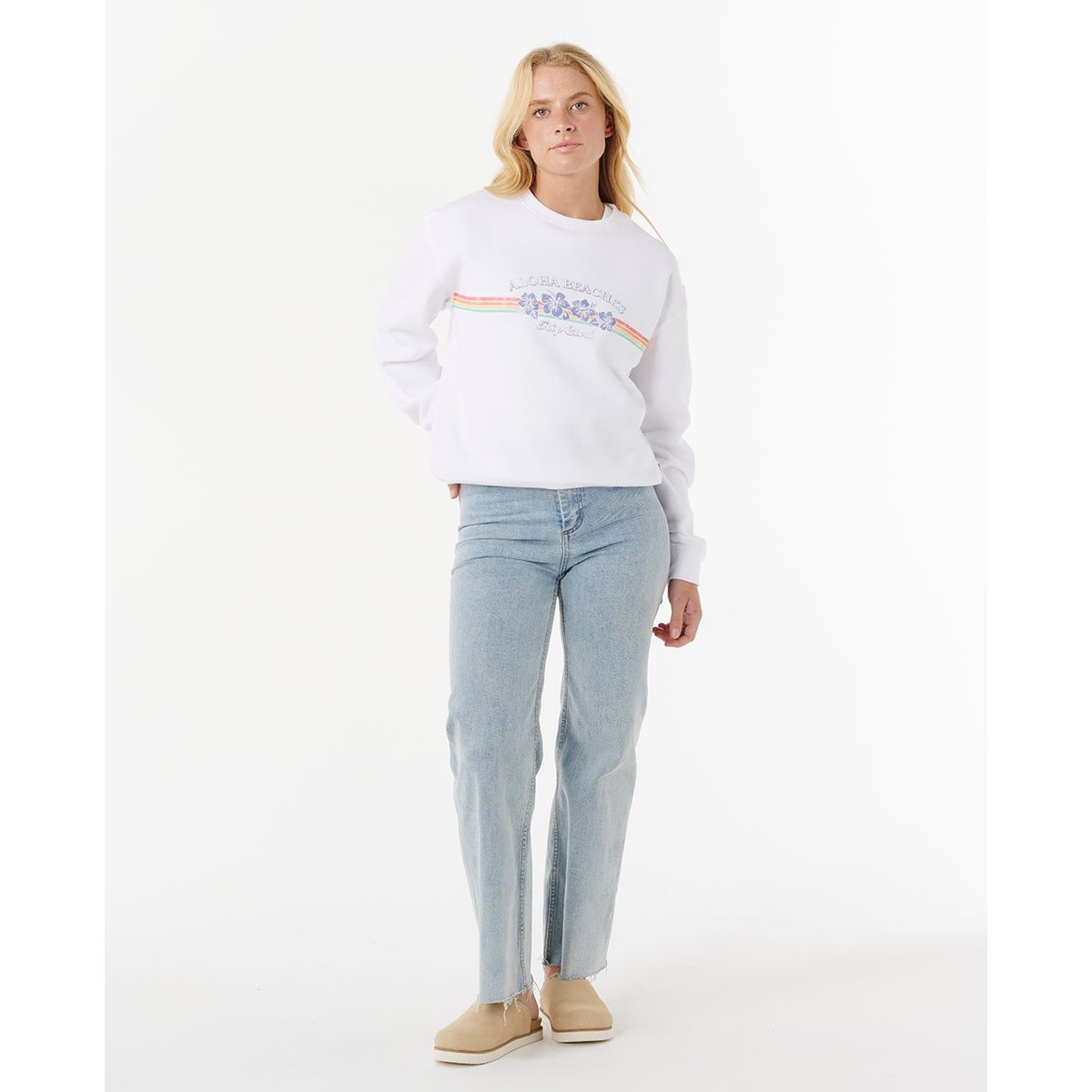 Sweat col rond décontracté KEEPSAKES blanc, RIP CURL