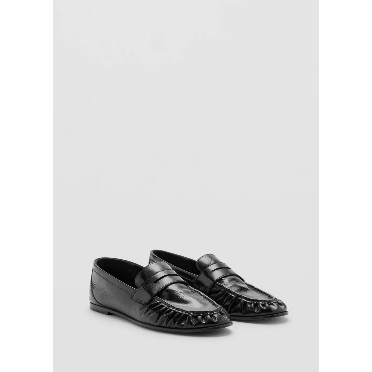 Mocassins cuir noir, MANGO TEEN