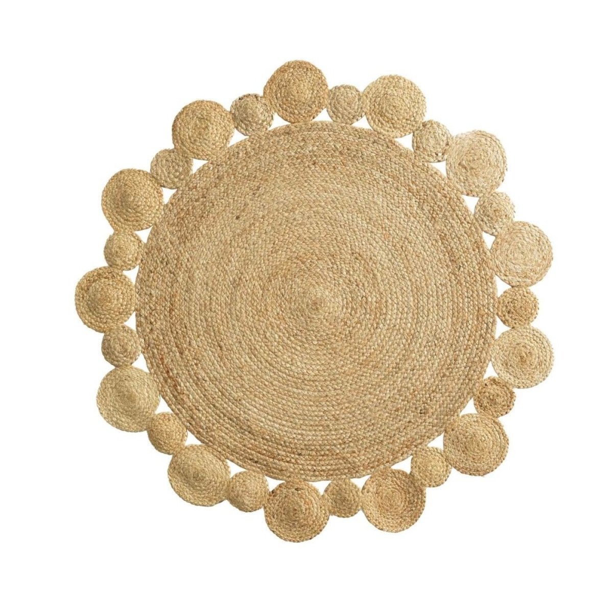 Tapis Rond Jute Ajouré 90 Cordou beige, DECORATIE