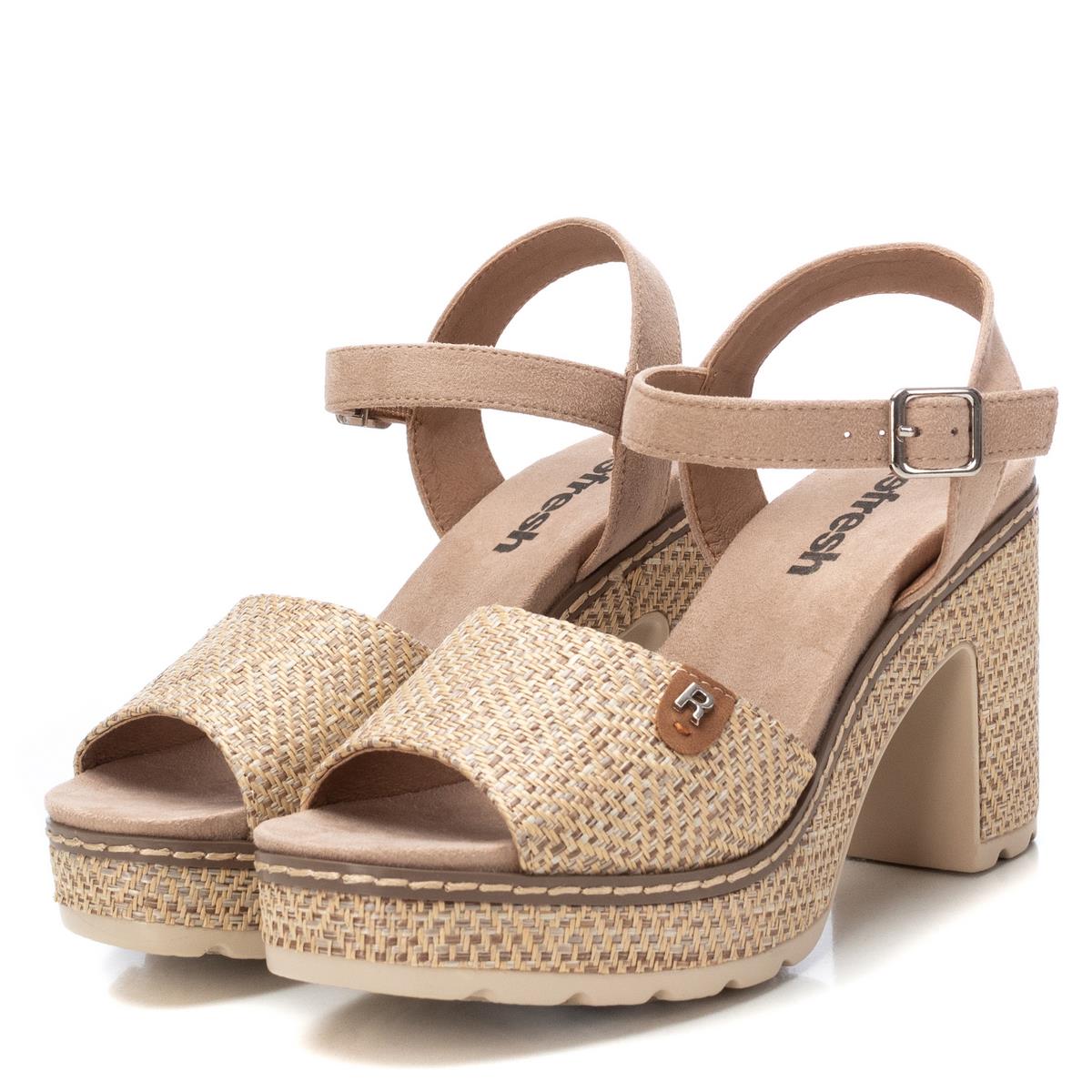 Sandale Talon Décontractée Boucle taupe, REFRESH