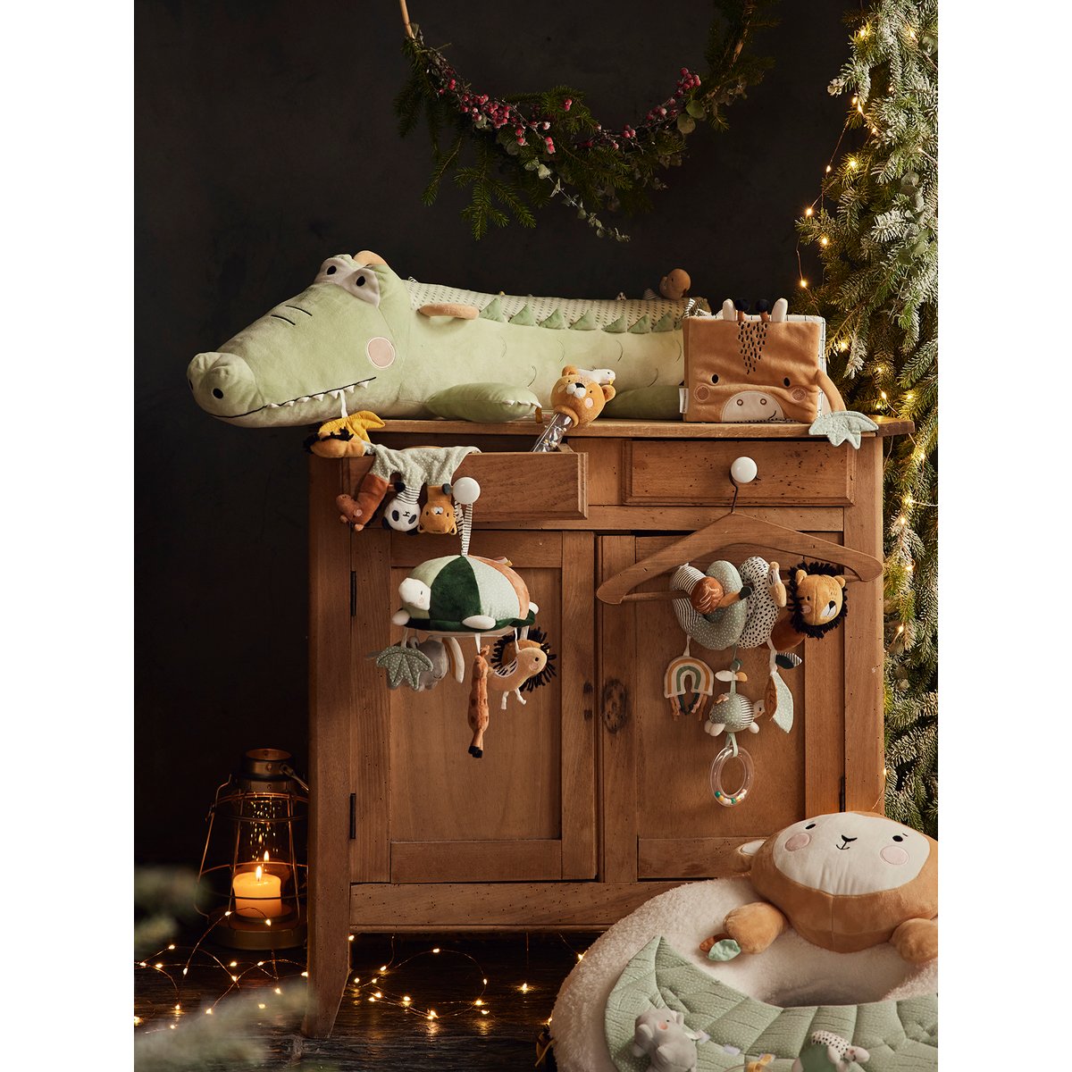 Grande peluche d'activités Crocodile vert, VERTBAUDET