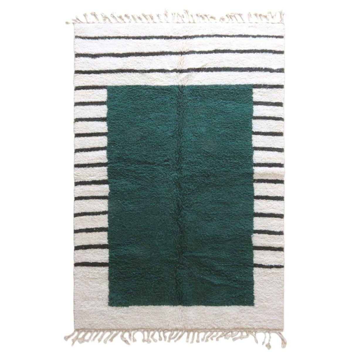 Tapis berbère contemporain aux lignes graphiques en laine 184 x 276 cm vert naturel, AFK LIVING