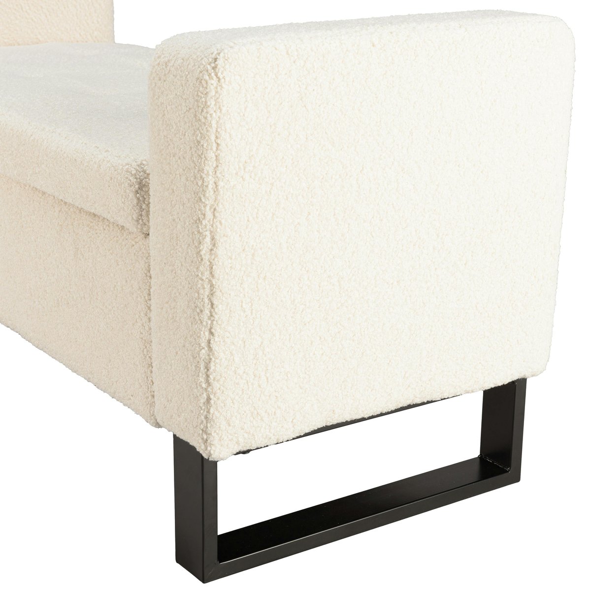 Banc coffre tissu bouclette écru COLOMBUS ecru, PIER IMPORT