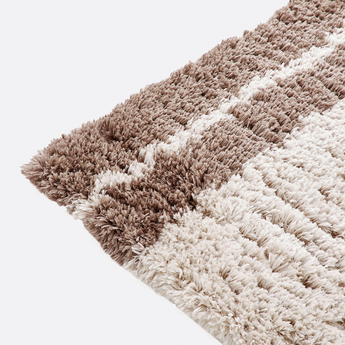 Alfombra de pelo largo, estampados abstractos, Belsa crudo/marrón, LA REDOUTE INTERIEURS