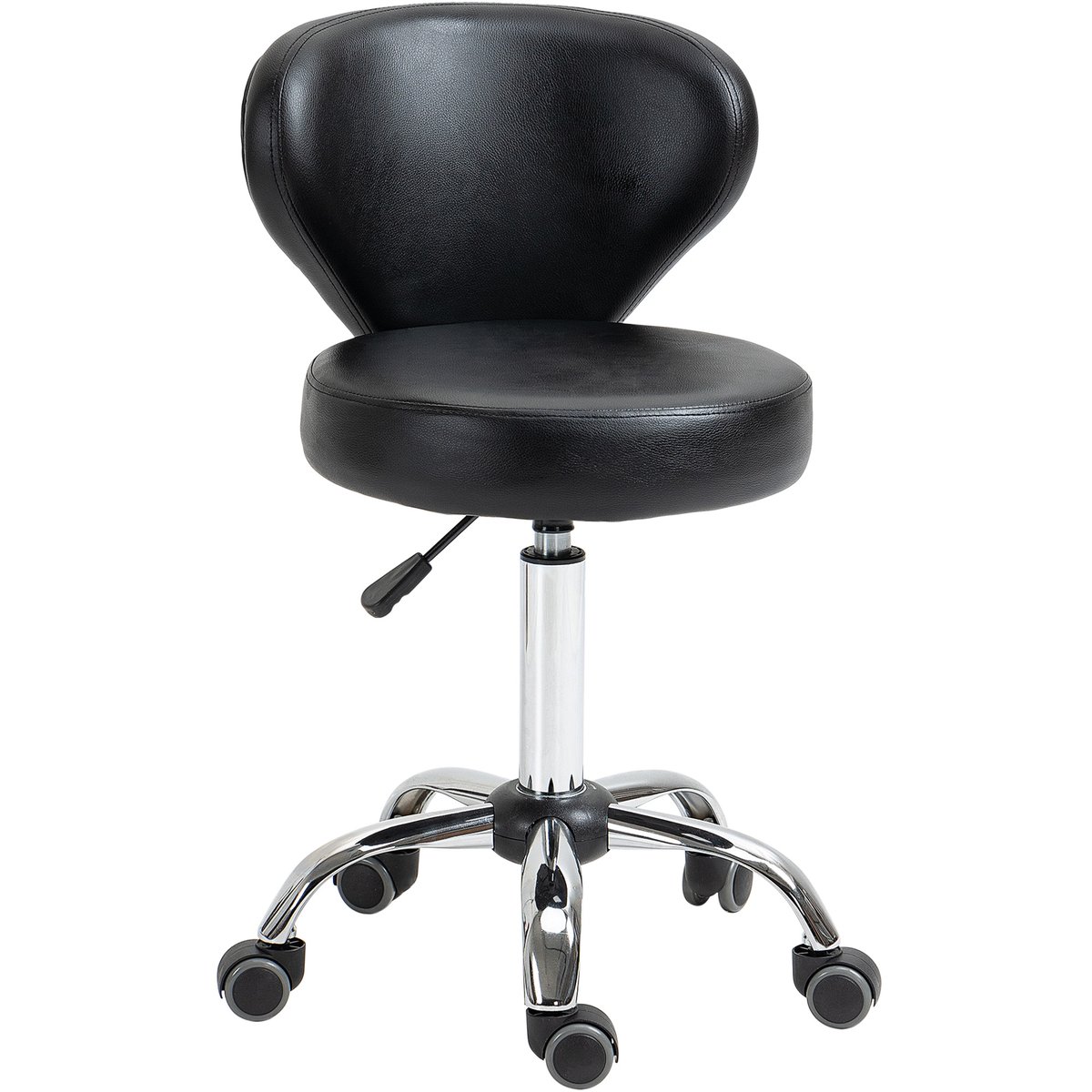 Tabouret de salon Revêtement synthétique PU noir, argent, HOMCOM