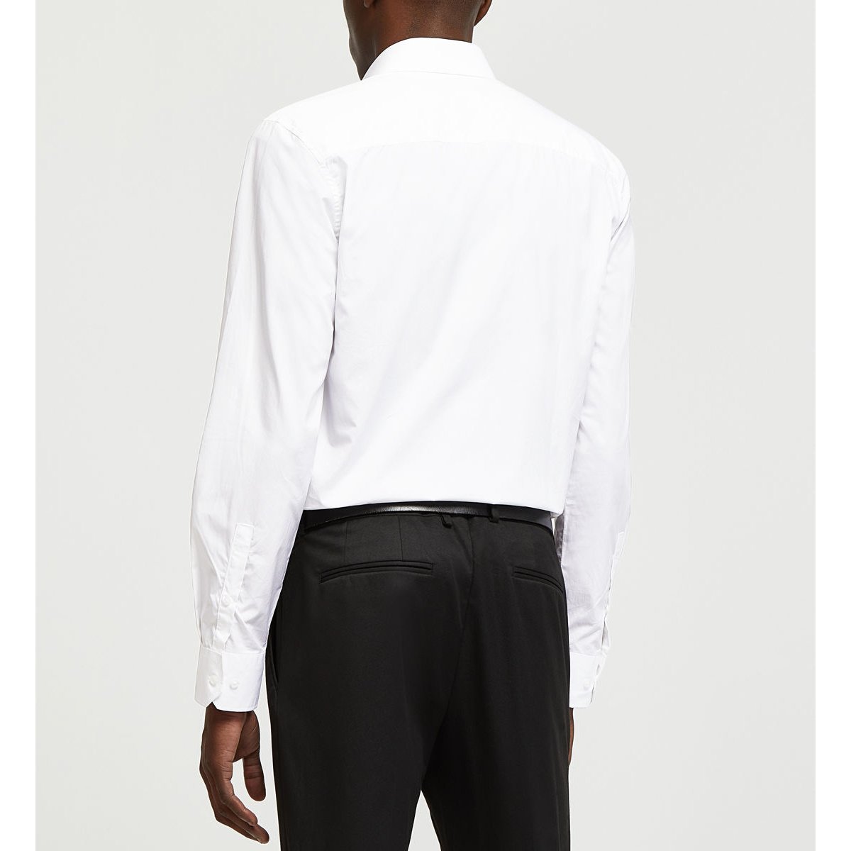 Chemise ajustée mstretch en coton bio mélangé blanc, GALERIES LAFAYETTE