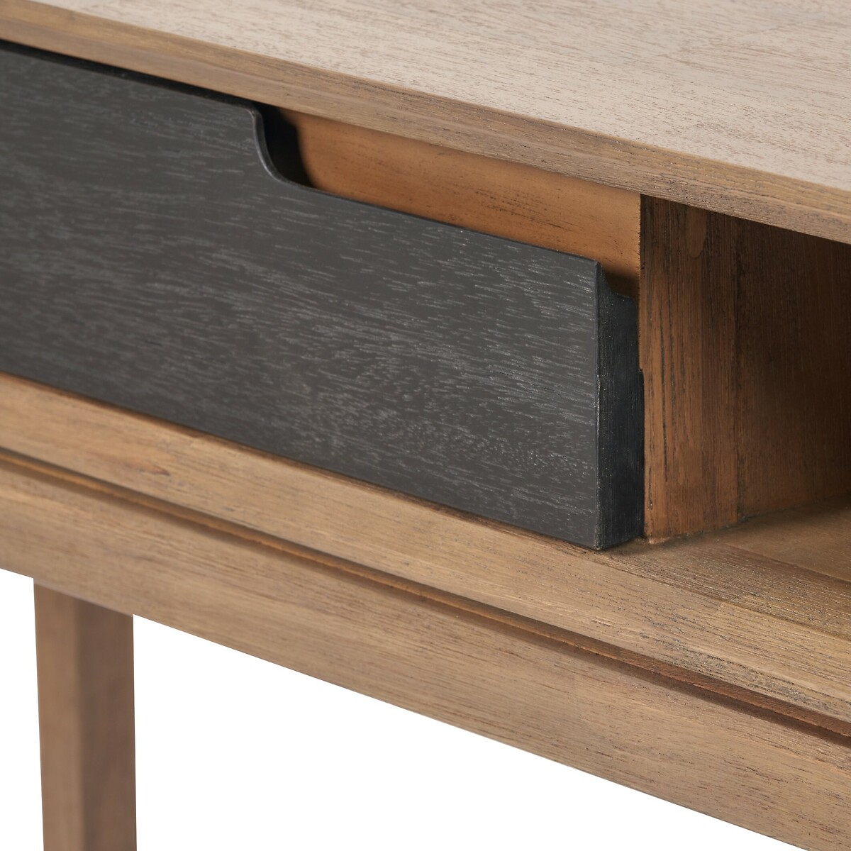 Giano Acacia Wood Console Table black/natural, ÉDITÉ