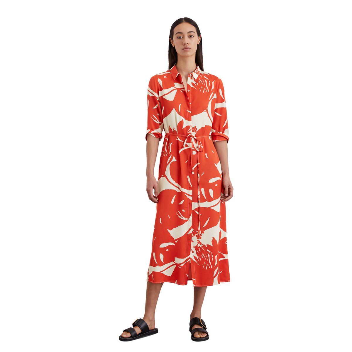 Robe chemisier regular en sergé de viscose fluide multicolor, MARC O'POLO