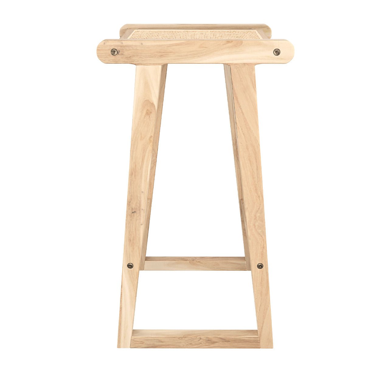 Tabouret pour îlot central 66 cm en teck et rotin - HAIDA naturel, MAISON PAVANE