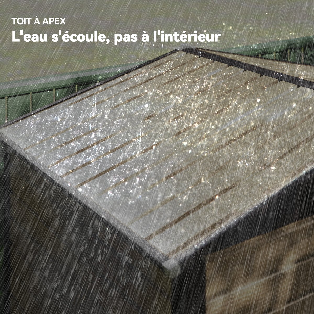 Abri de jardin Acier galvanisé Chêne marron, OUTSUNNY