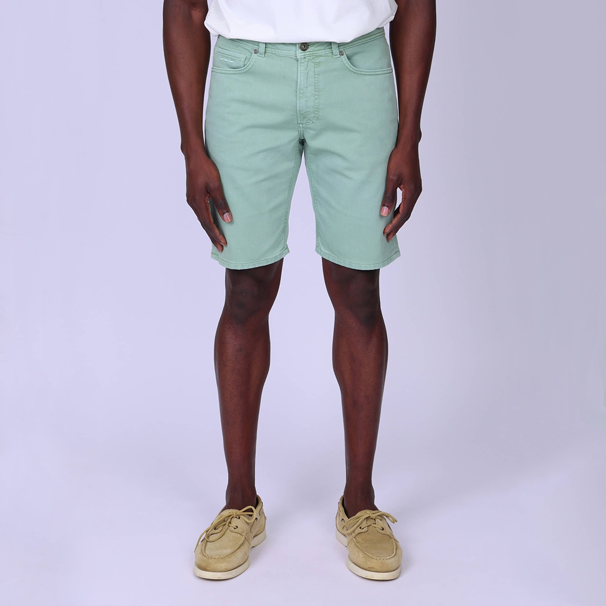 Bermuda joggjean vert eau, MISE AU GREEN
