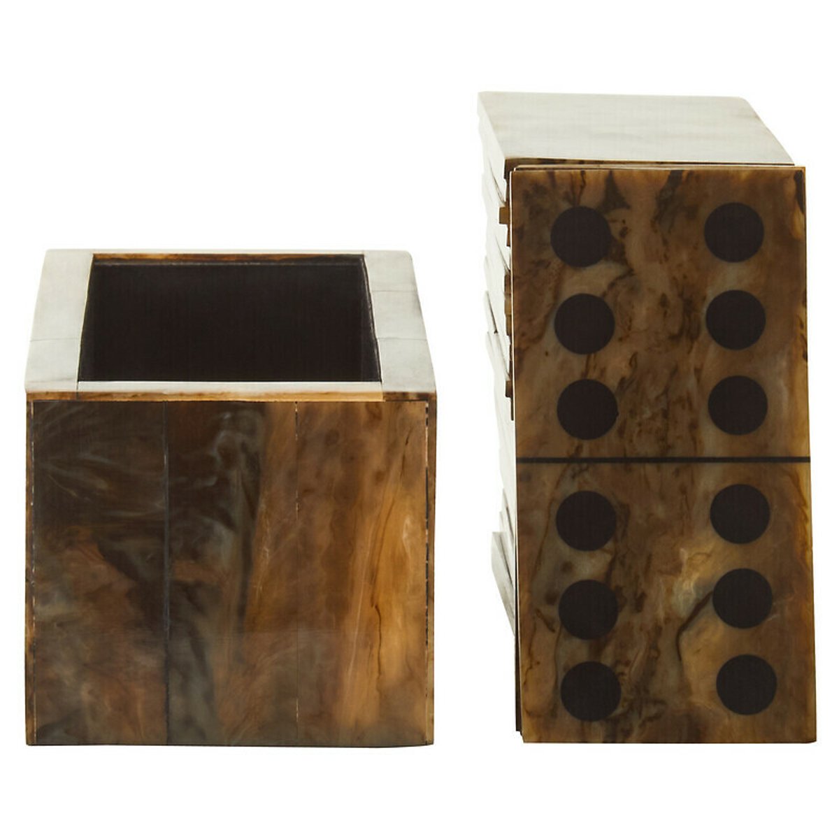 Decorative Domino Set in Brown/Black Finish brown              , ÉDITÉ