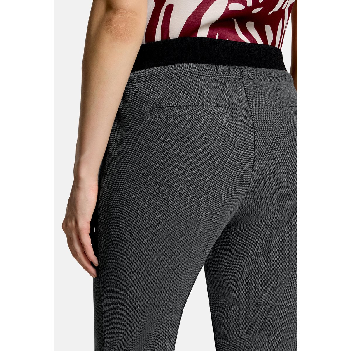 Pantalon à enfiler à motifs gris/noir, BETTY & CO
