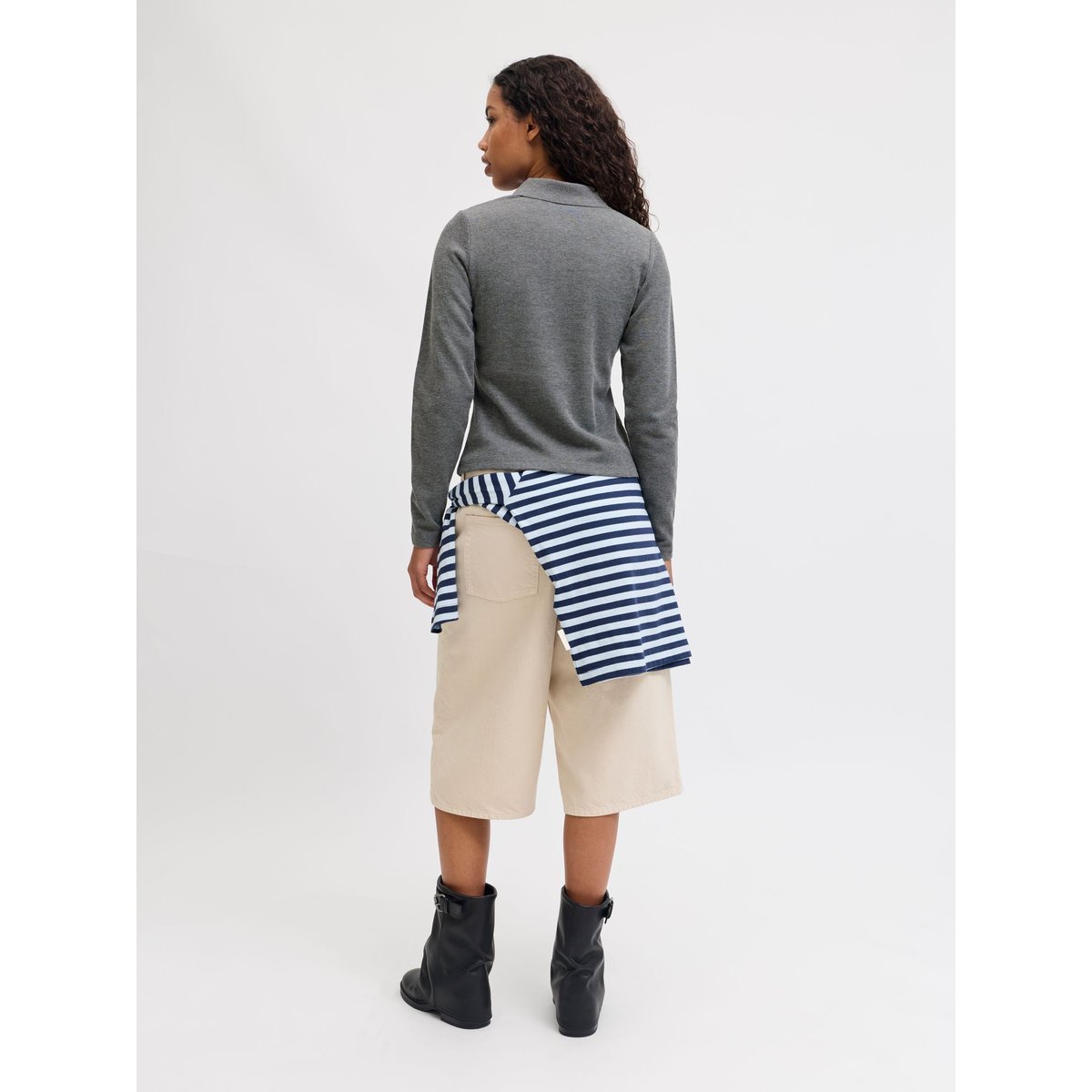 Polo dark grey melange, JJXX
