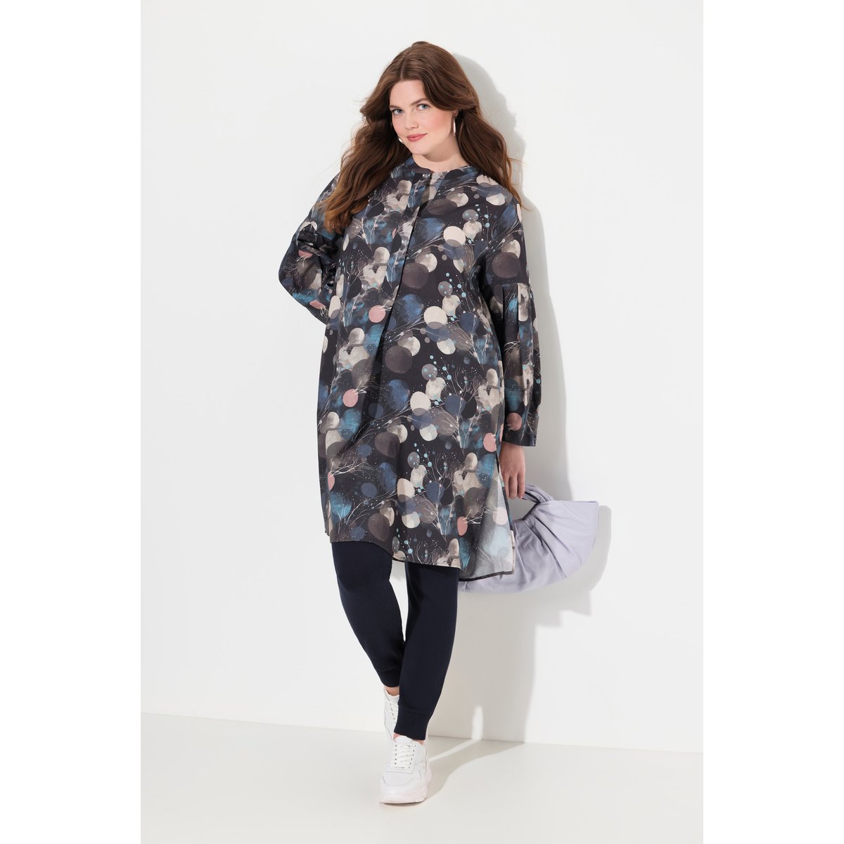 Chemisier long en coton bio marine, ULLA POPKEN