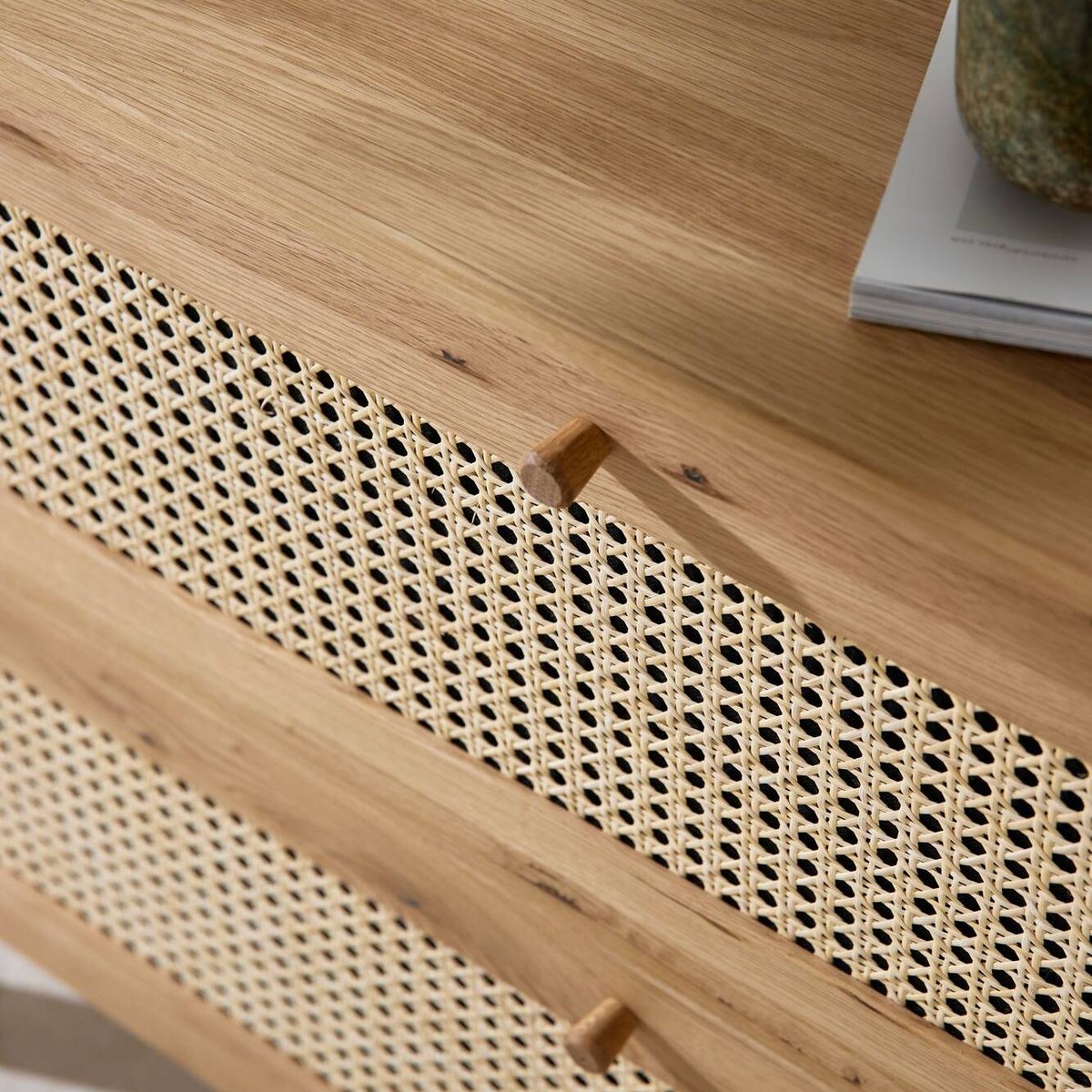 Commode chêne massif 2 tiroirs - CAPUCINE bois clair, CAMIF
