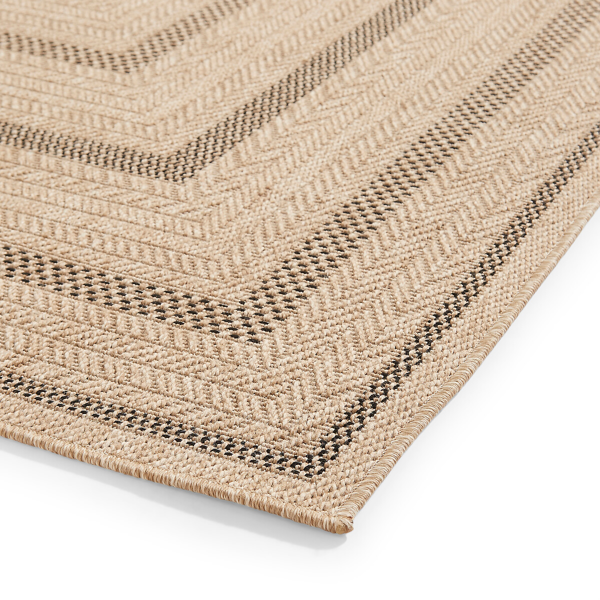 Lattice Flat Weave Indoor/Outdoor Rug natural/black, SO'HOME